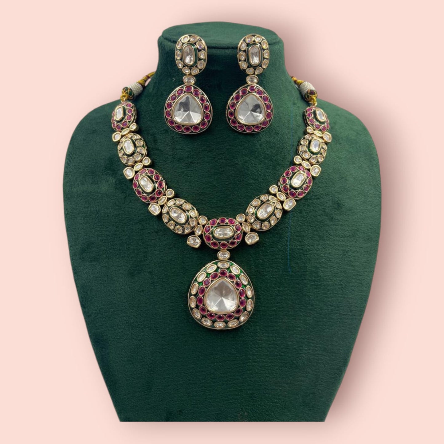 Sovereign Brass Moissanite Kundan Radiance Necklace