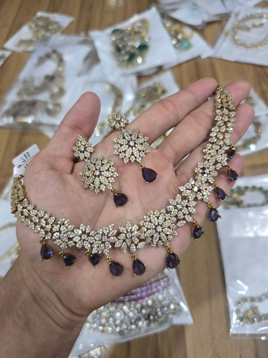 Diamond Bloom Drop Ad Necklace