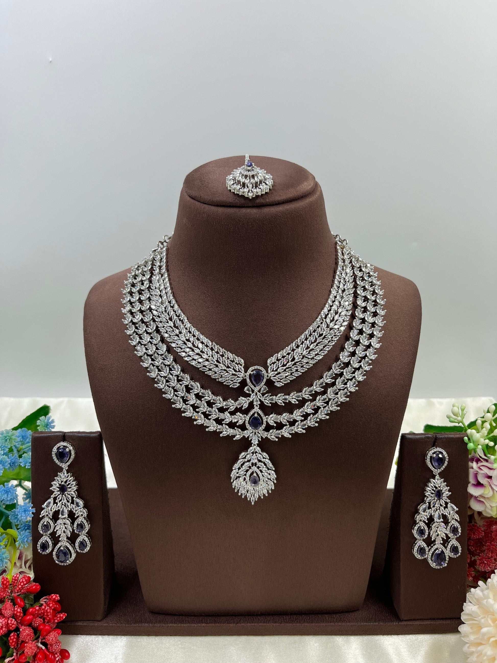 Noble Necklace Set worn styled with traditional outfit