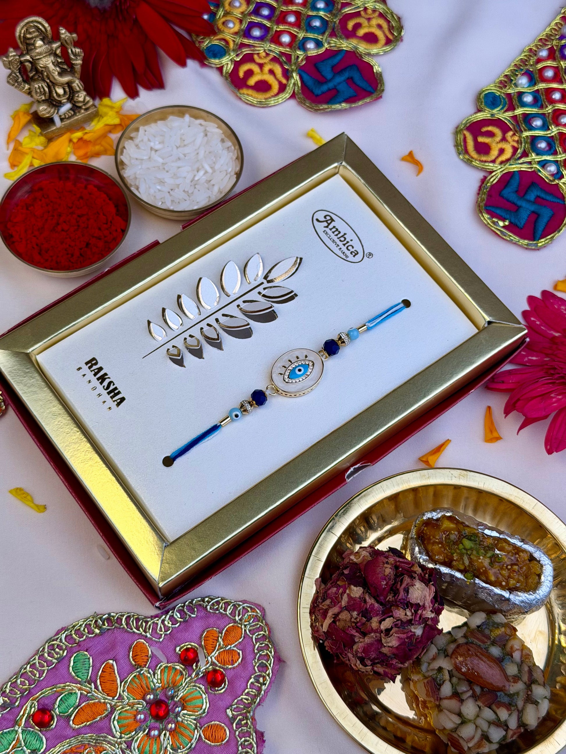 Rakhi detail shot showing intricate work