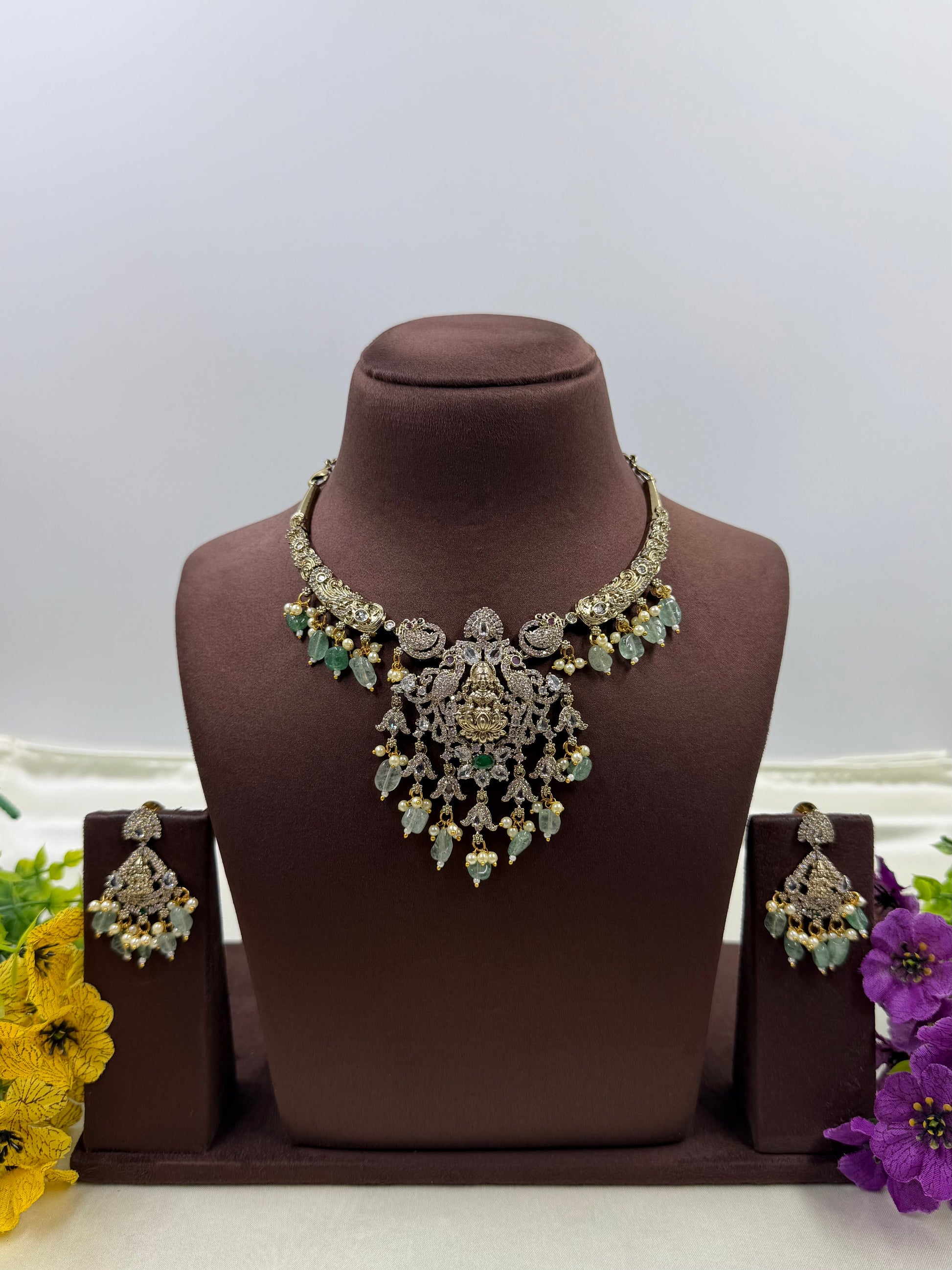 Sayli Necklace Set worn styled with traditional outfit