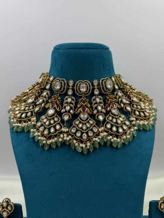 Sanjana Necklace Set worn styled with traditional outfit