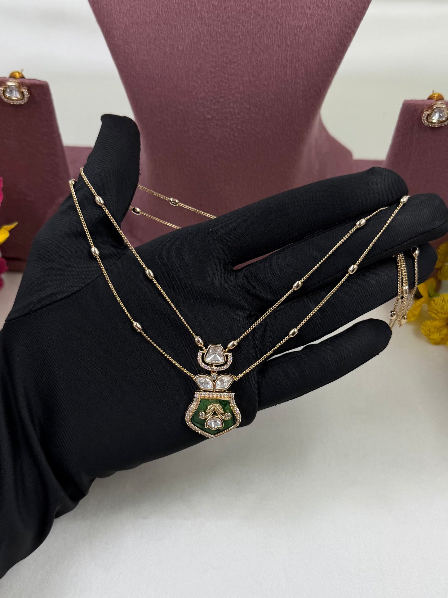 Shivani Moissanite Chain Pendant
