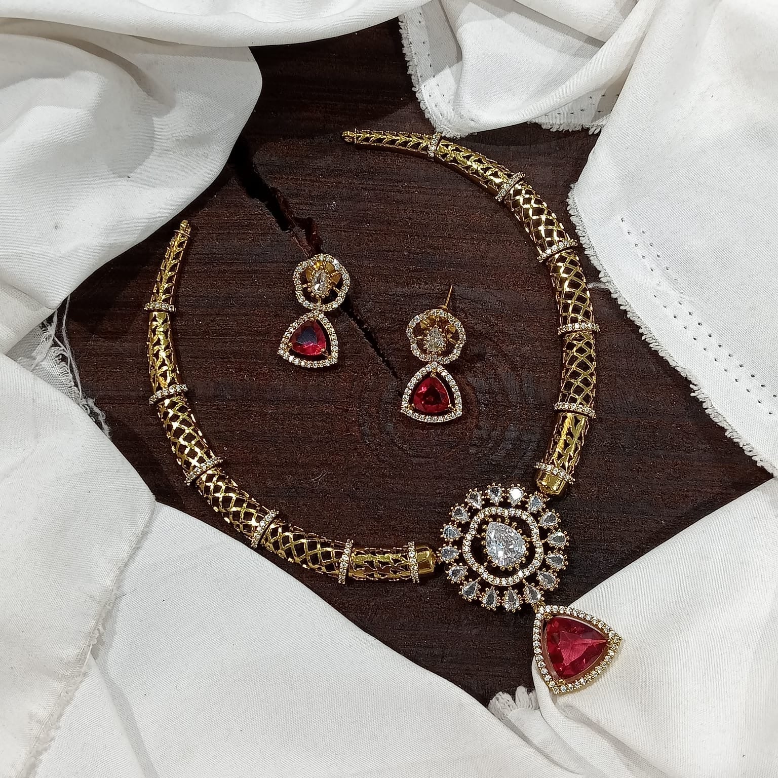 WHITE Jewellery detail shot showing Victorian work