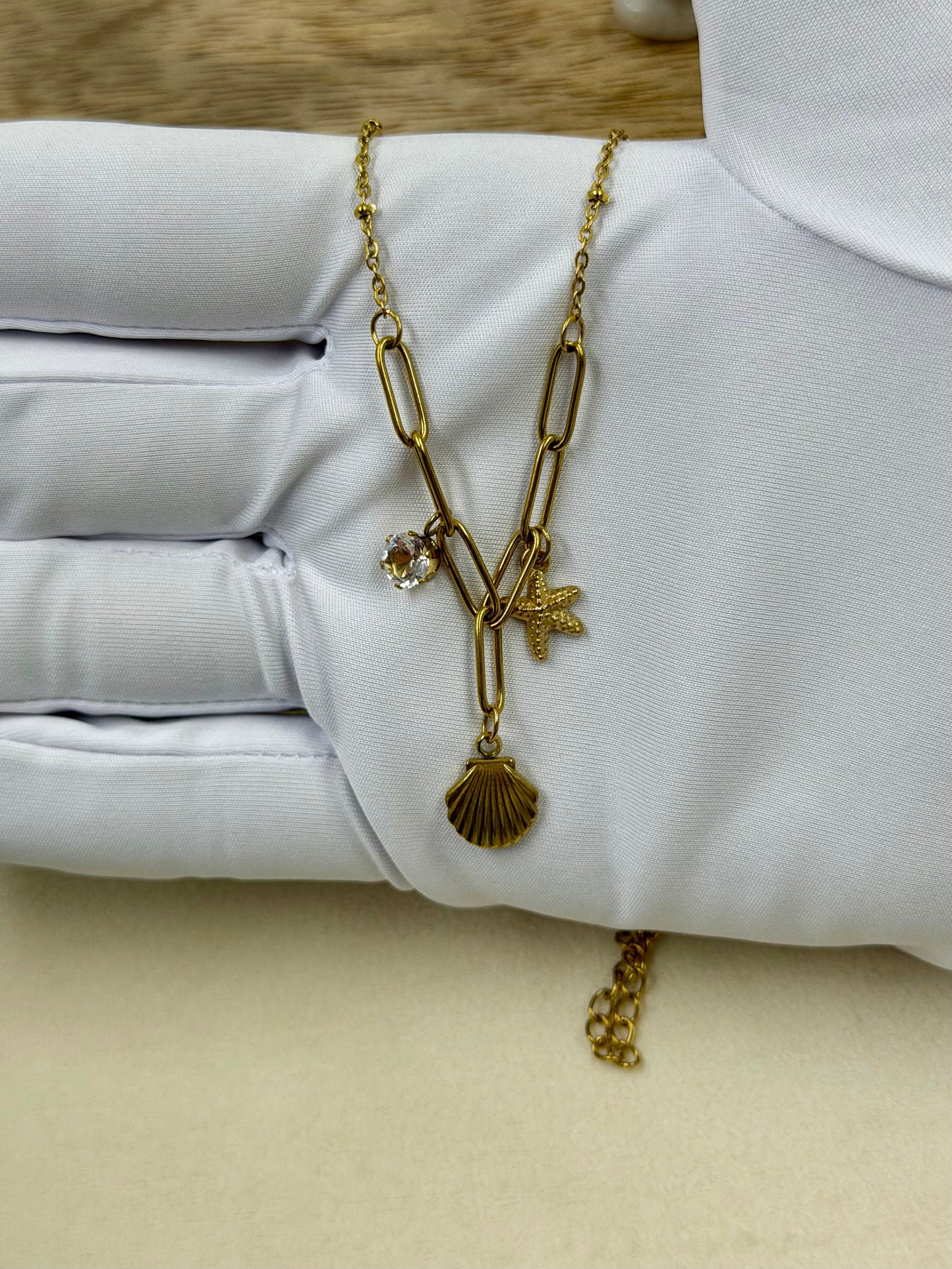 Starfish Shell Gold Chain