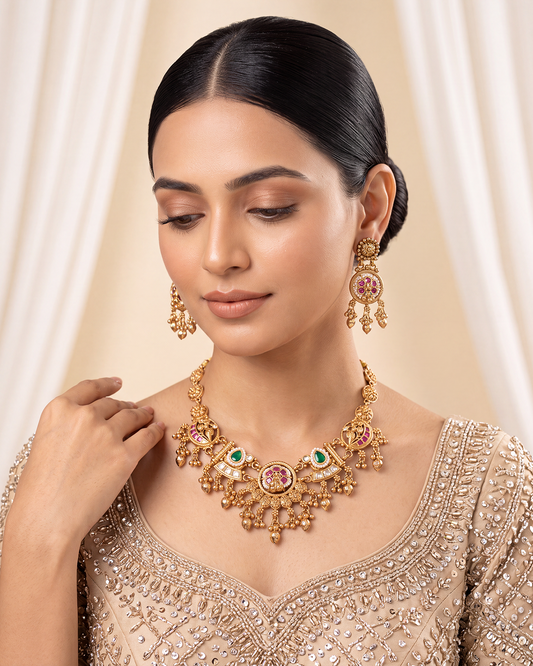 Unnati Heritage Necklace Set close-up view