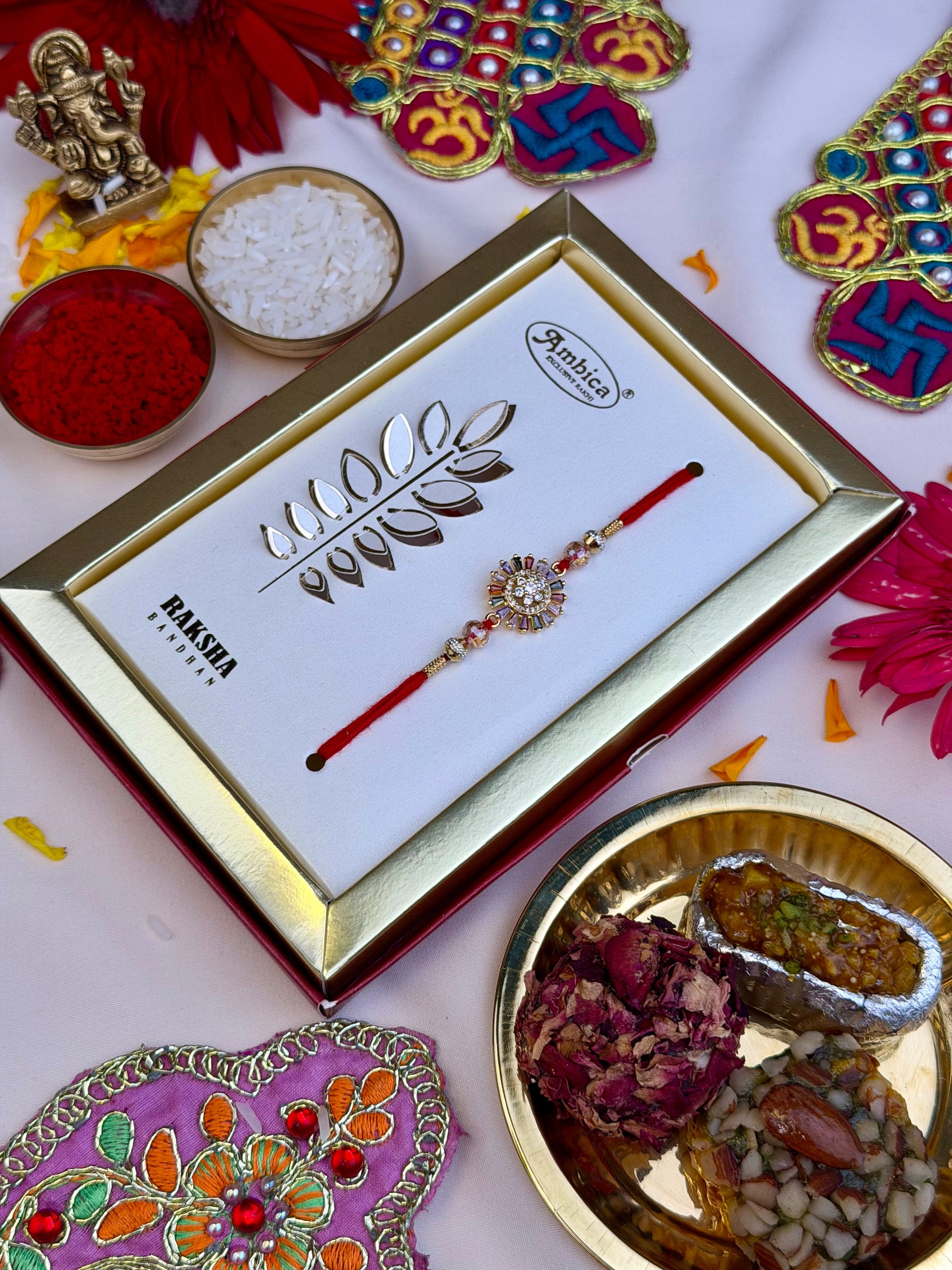 Rakhi detail shot showing intricate work