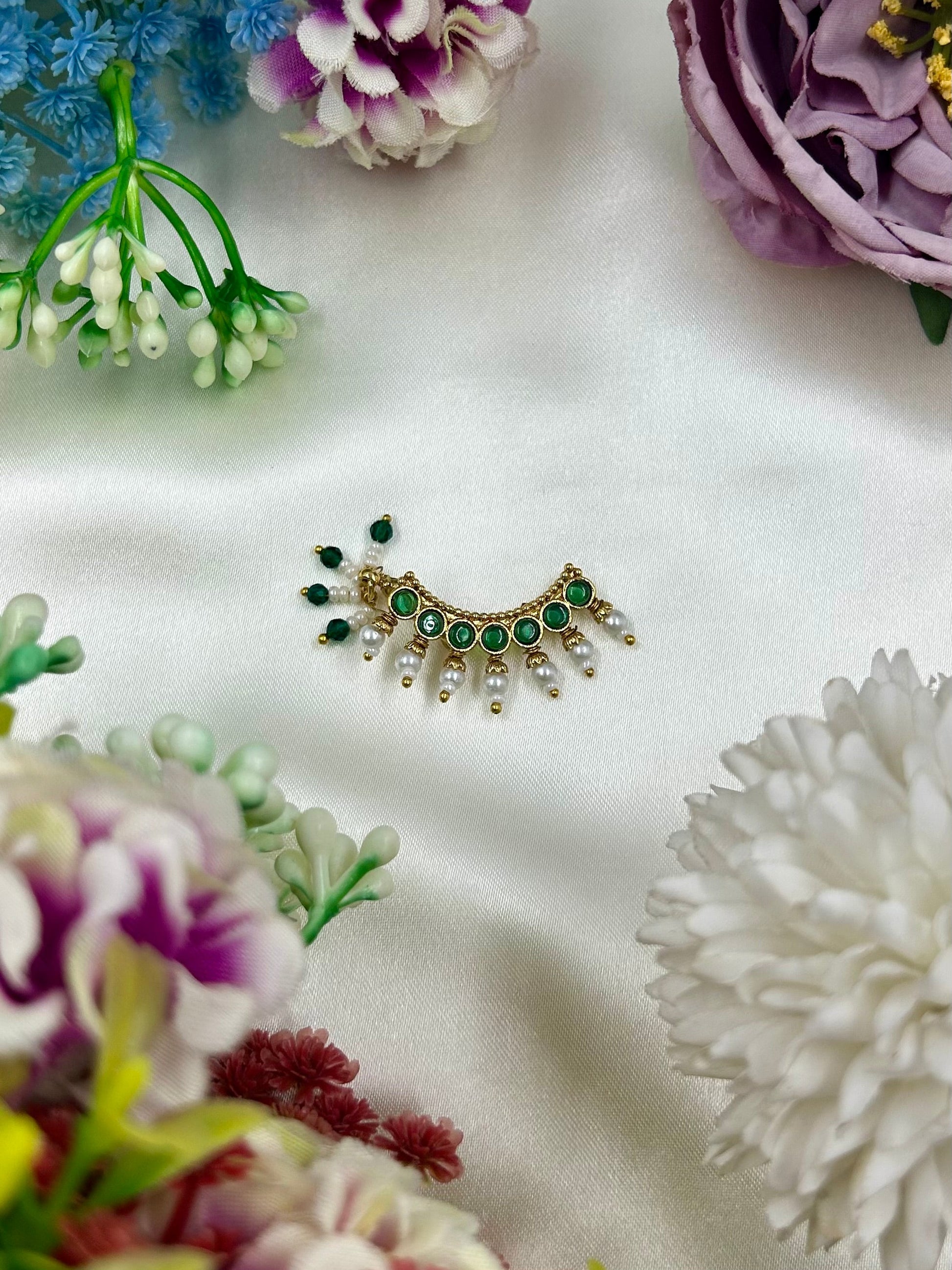 Multi Nose Ring detail shot showing intricate work