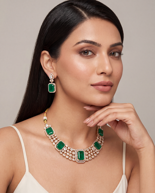 Disha Moissanite Premium Necklace