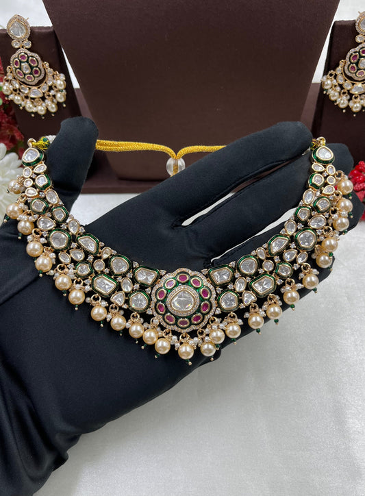 Brinda Moissanite Premium Necklace