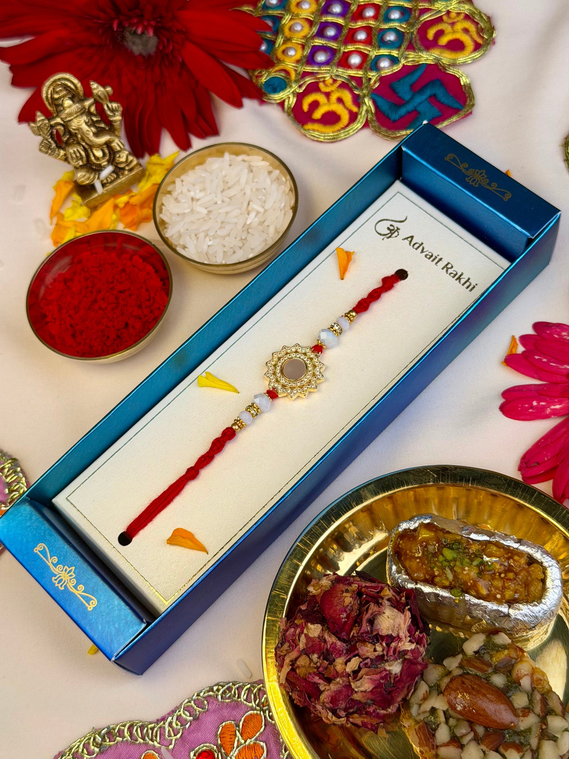 Rakhi detail shot showing intricate work