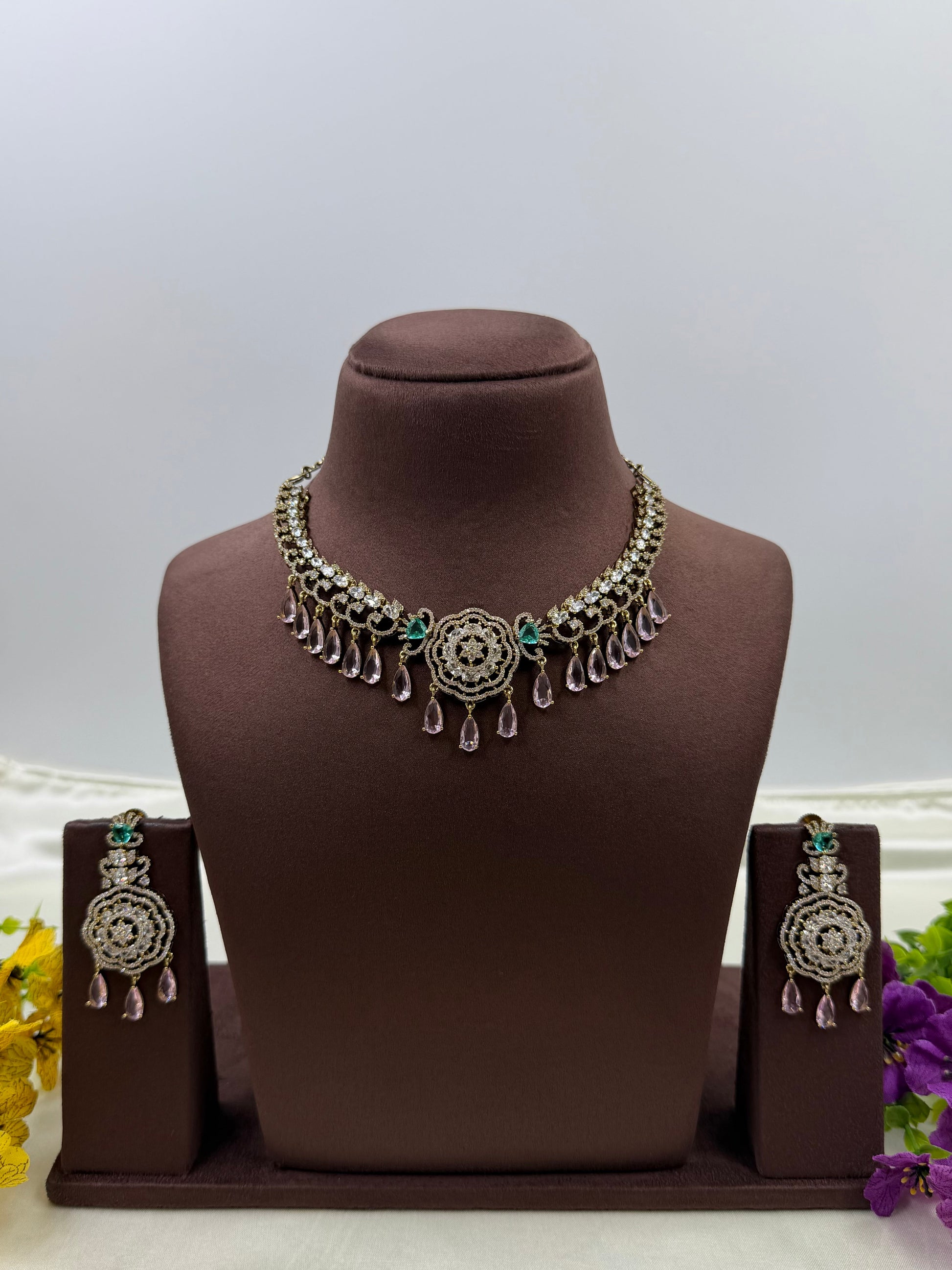 Lalita Necklace Set worn styled with traditional outfit