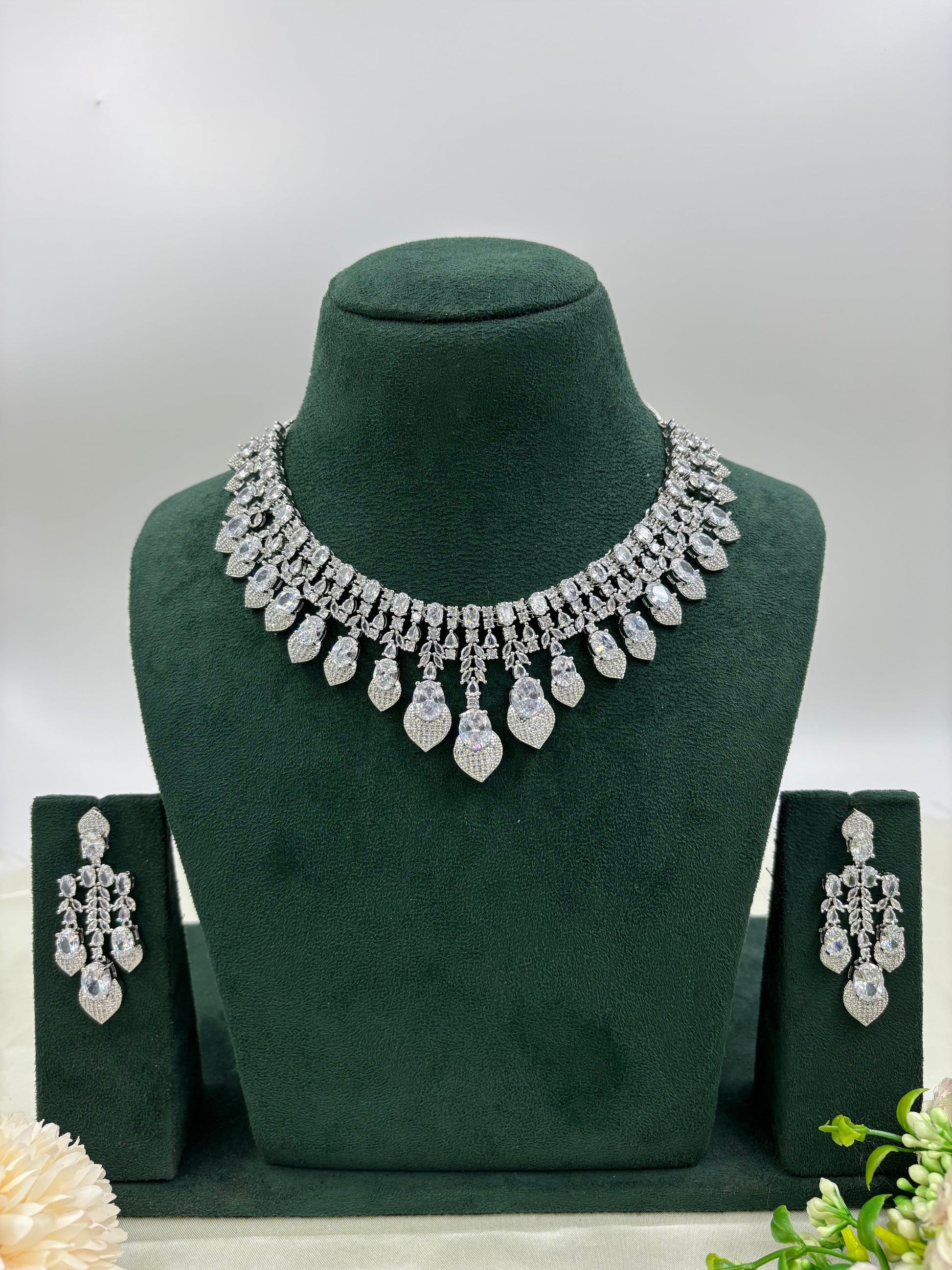 Viona Necklace Set worn styled with traditional outfit