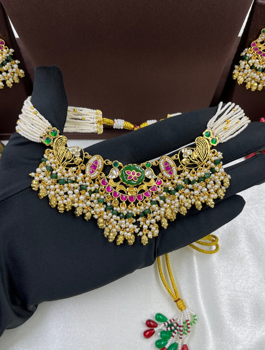 Prachi Necklace Set worn styled with traditional outfit