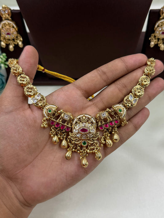 Sneha Necklace Set worn styled with traditional outfit