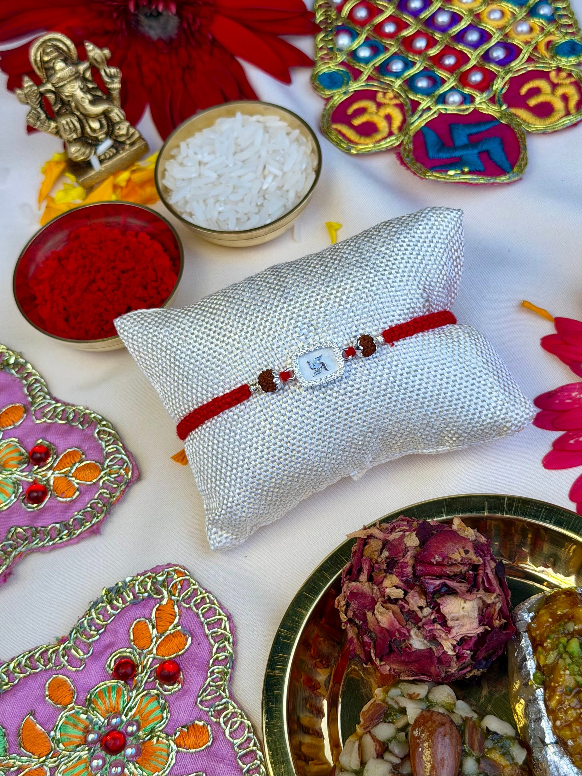 Rakhi detail shot showing intricate work