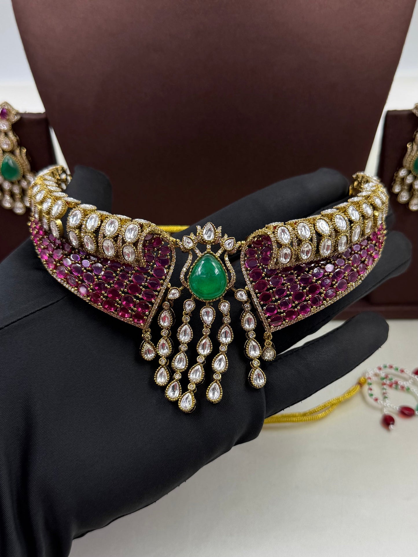 Ahilya Jaipuri Kundan Choker Necklace Set