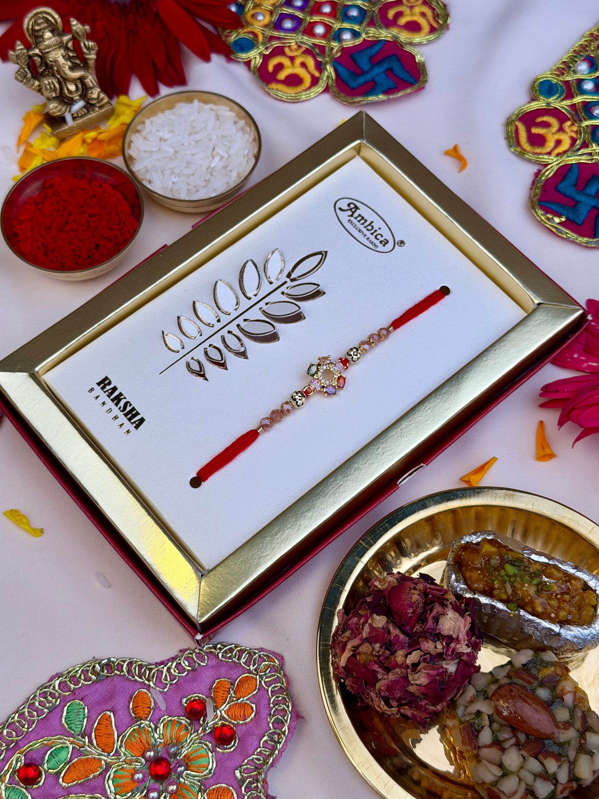 Rakhi detail shot showing intricate work