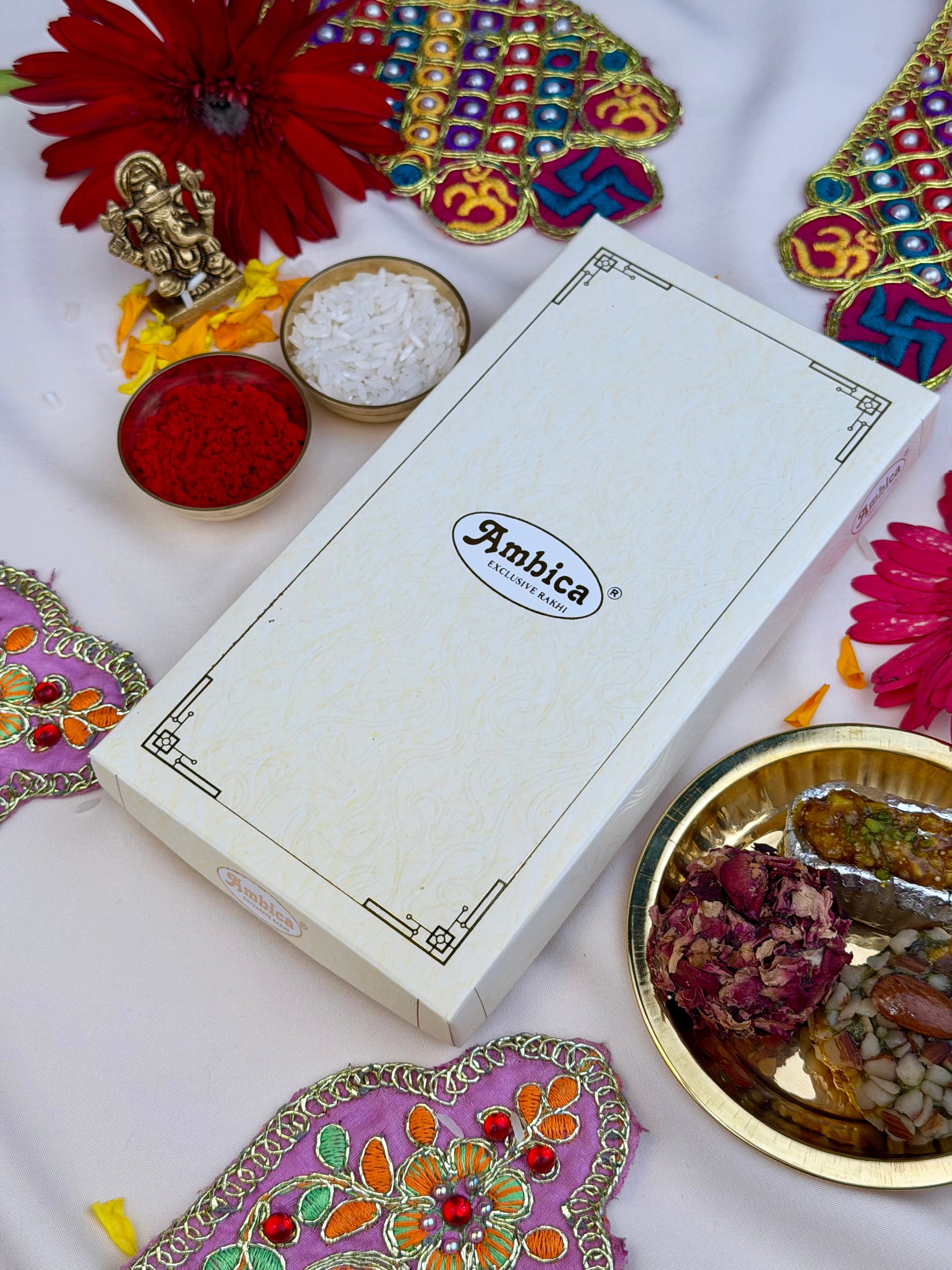Rakhi detail shot showing intricate work