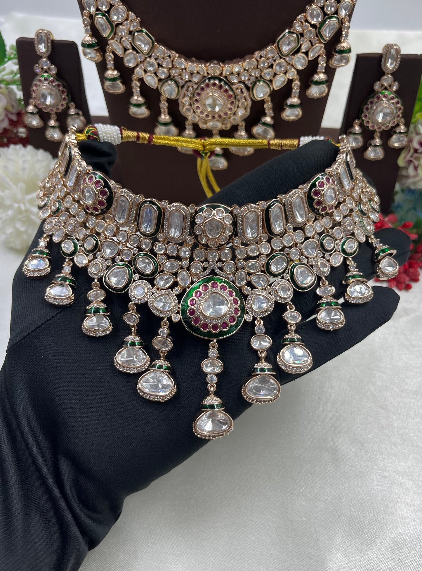 Rosina Combo Moissanite Kundan Necklace
