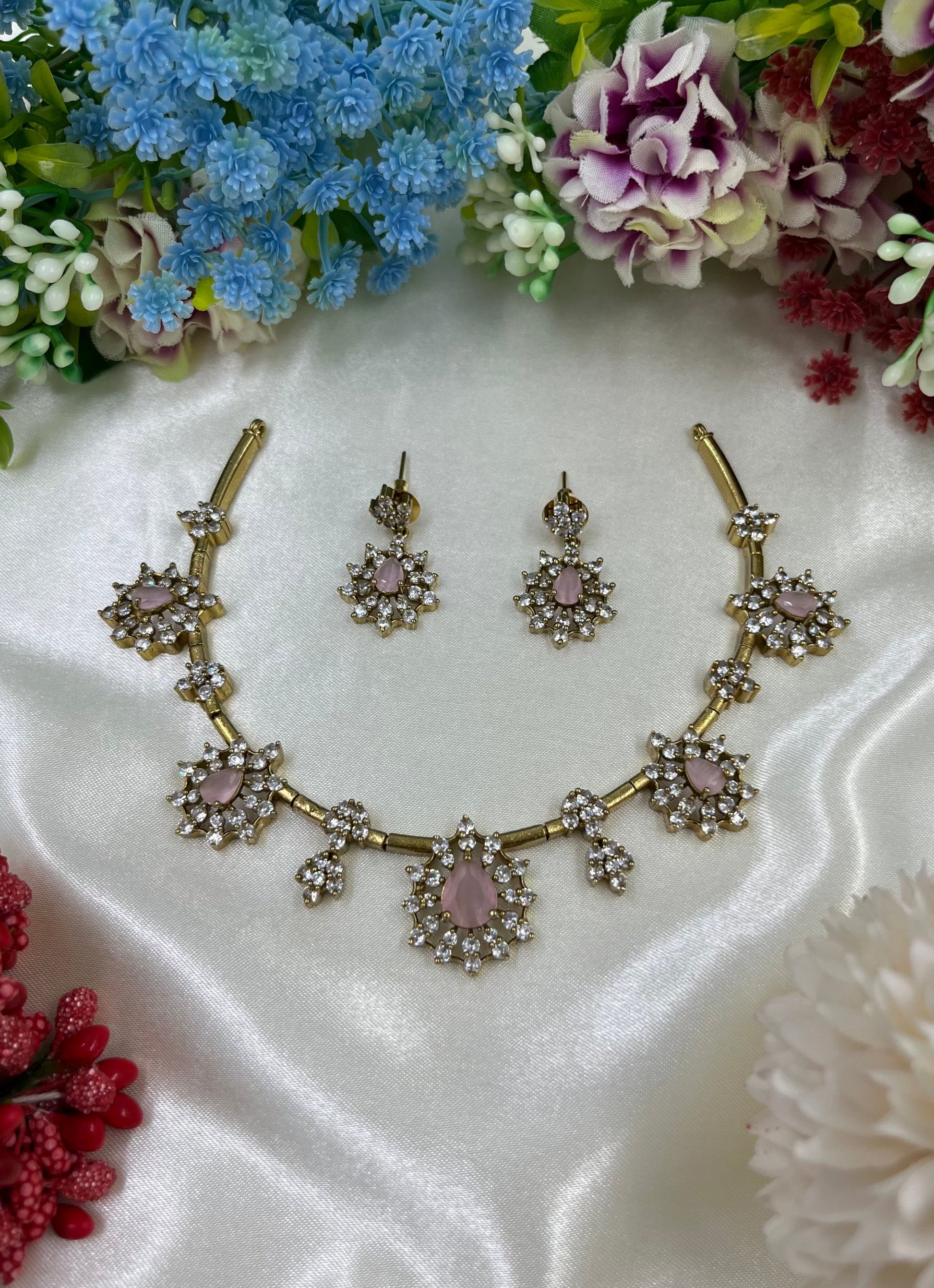 Amara Necklace Set worn styled with traditional outfit