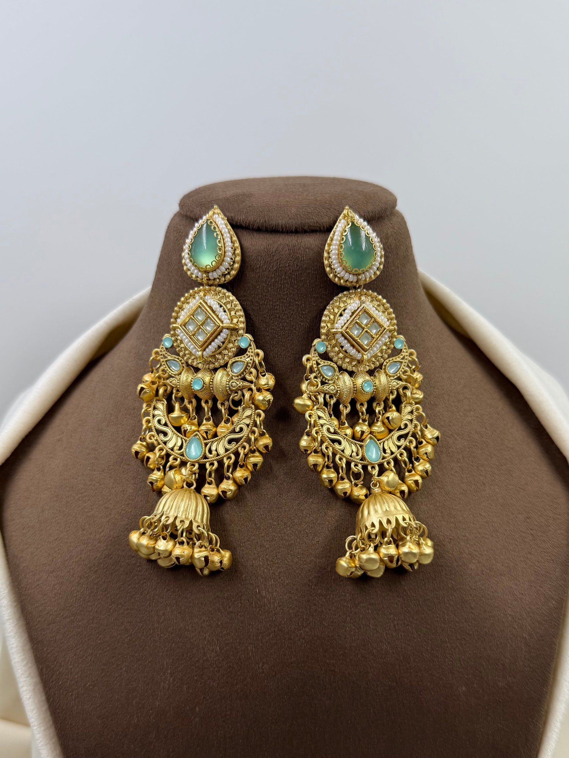 Multi Earrings detail shot showing intricate work