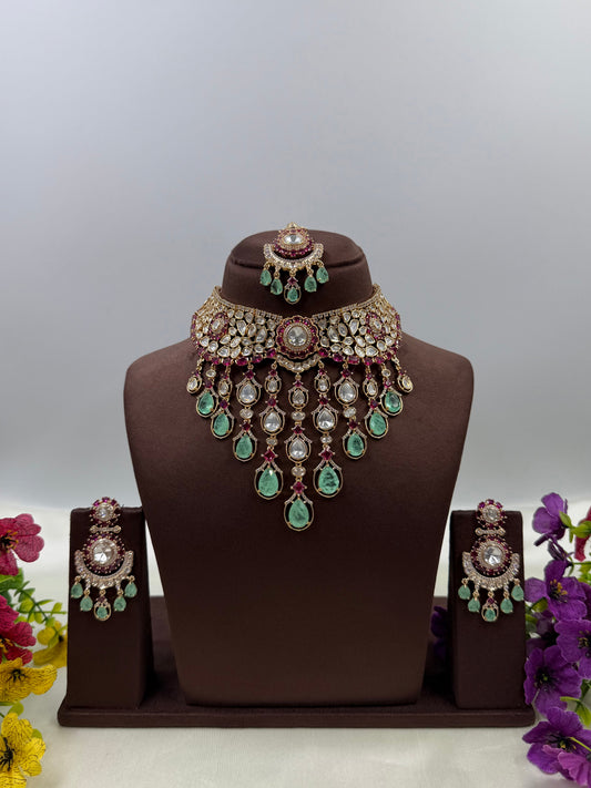 Anushka Moissanite Choker Necklace Set