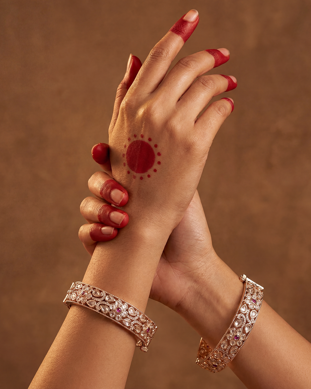 Komal Moissanite Kundan Premium Bangles Set