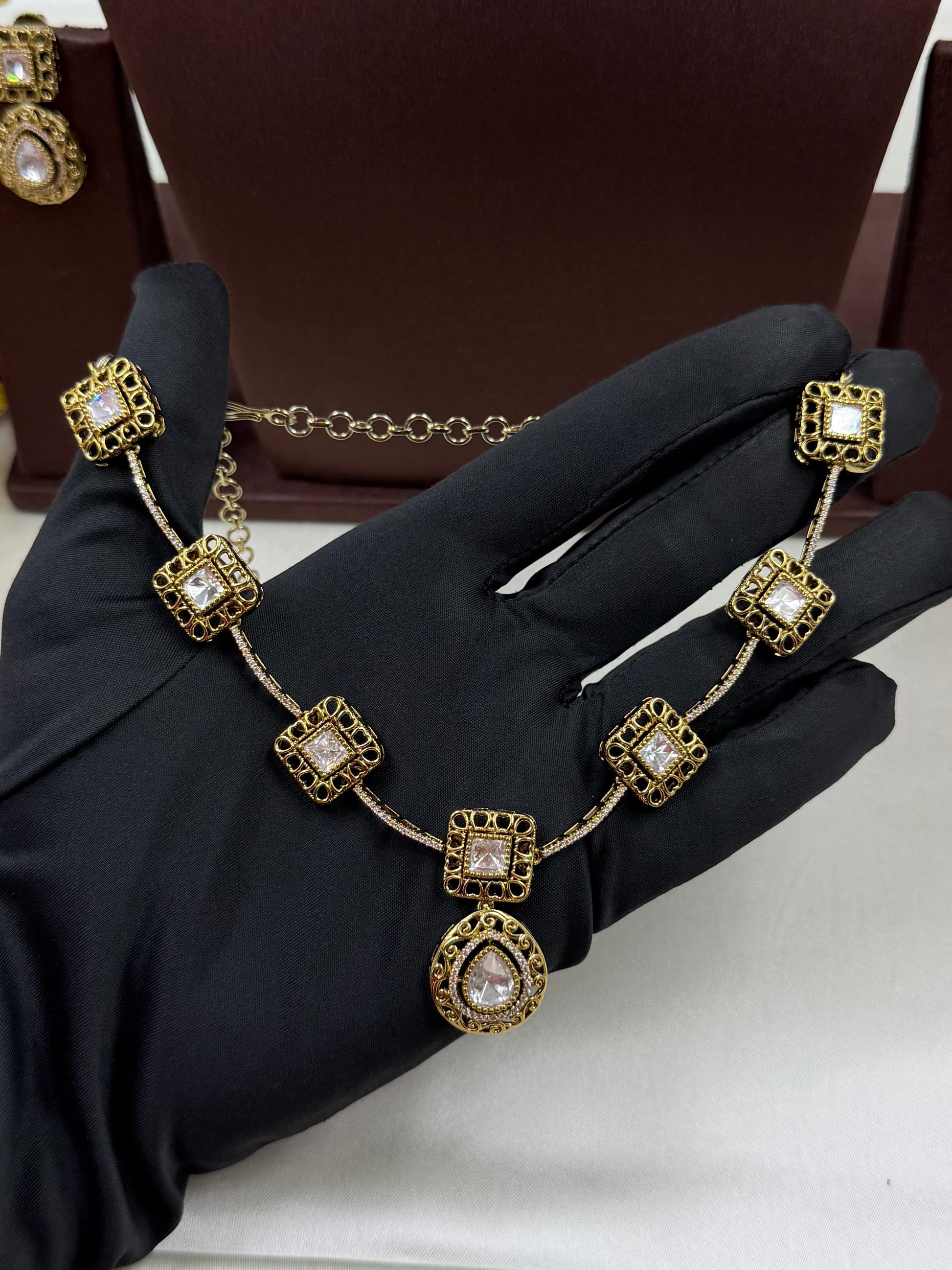 Harshada Necklace Set full product photo on plain background