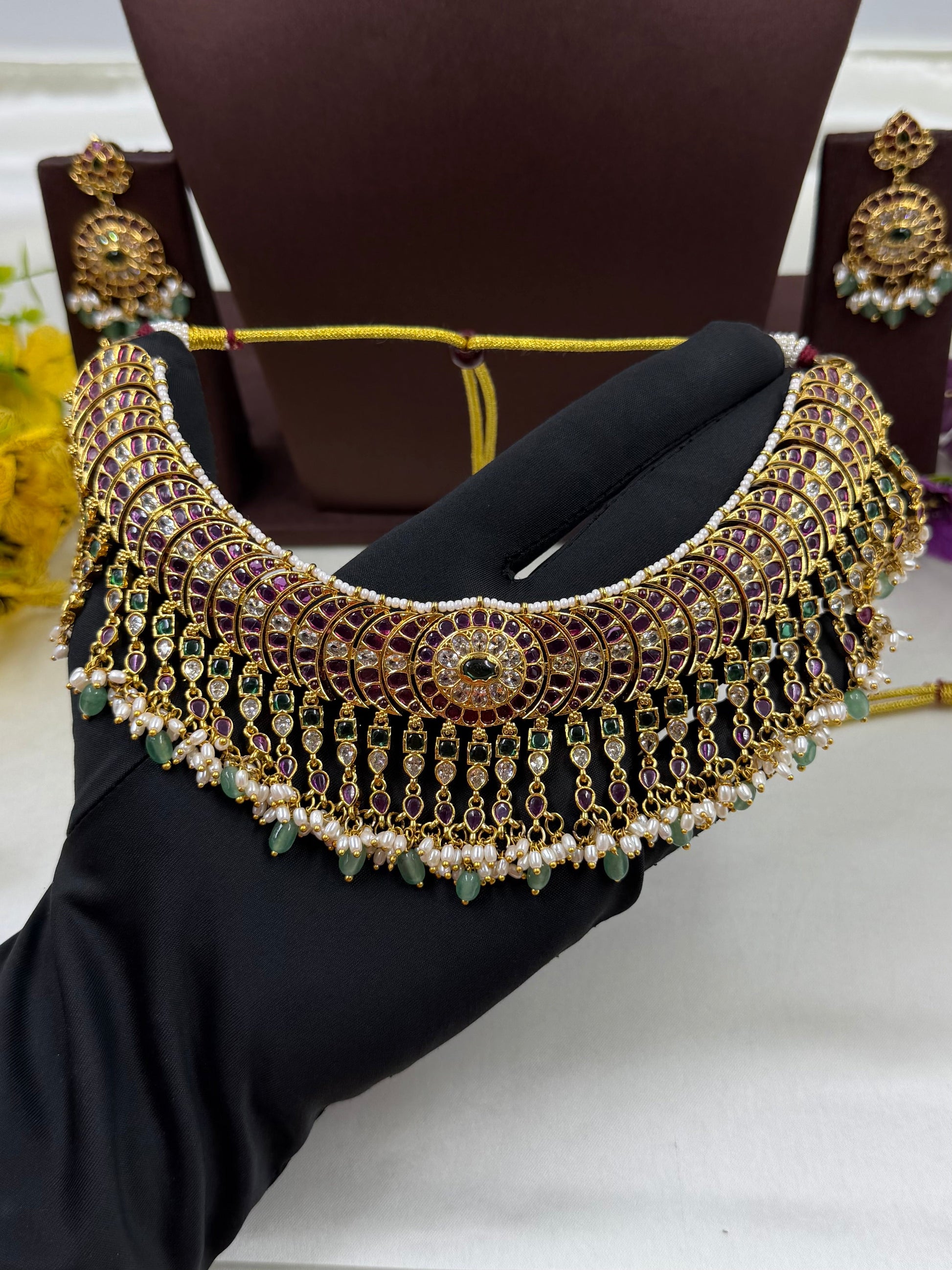Multi Necklace Set detail shot showing intricate work