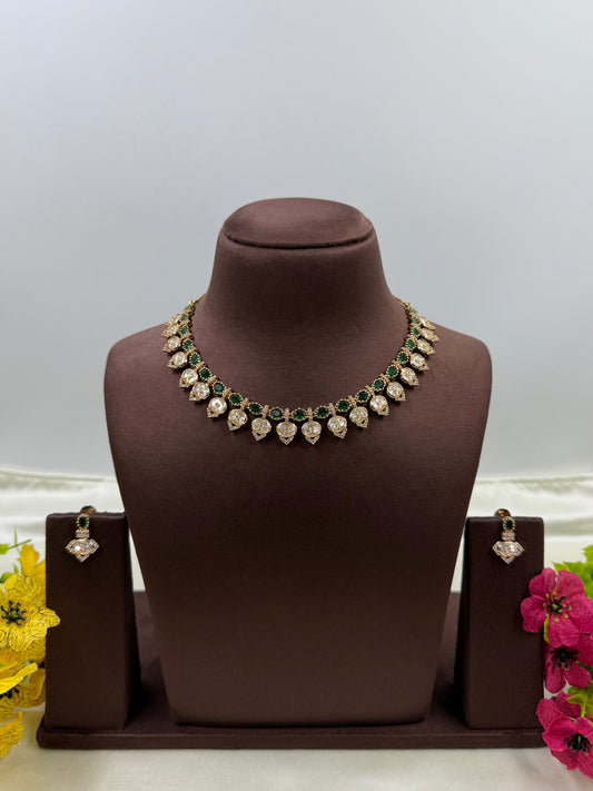 Uma Necklace Set worn styled with traditional outfit