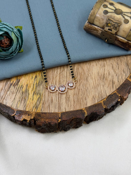 Triple Solitaire Rose Gold Mangalsutra