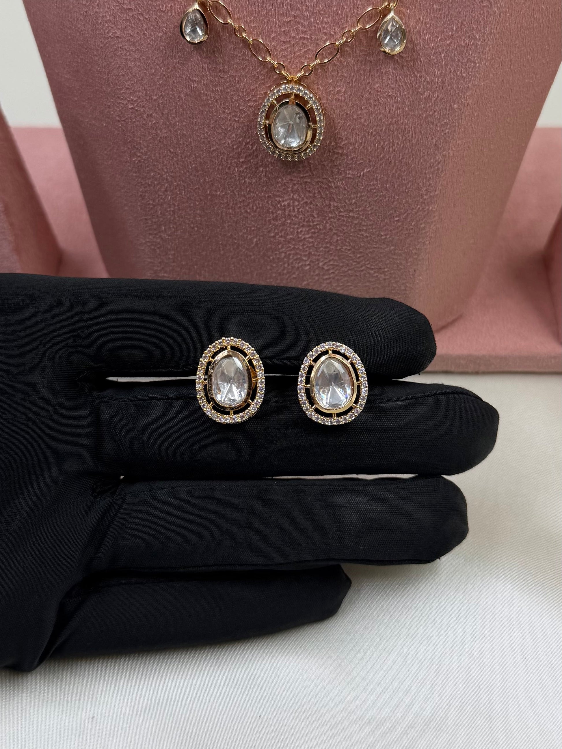Grace Moissanite Bridal Combo Set close-up view