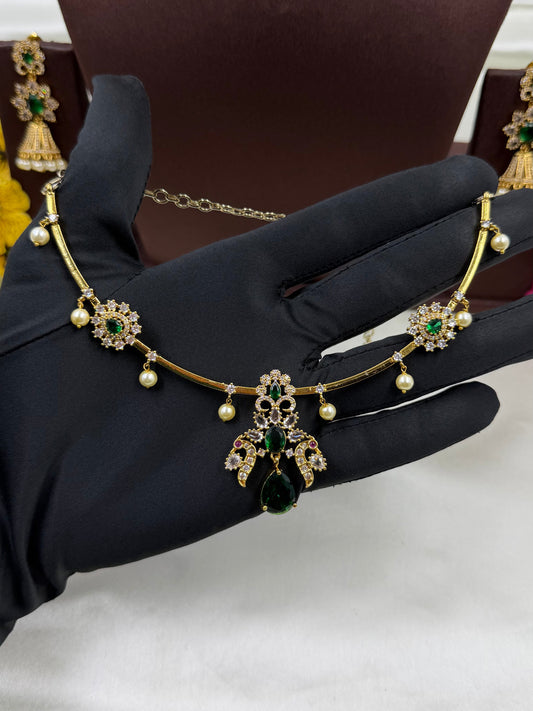 Rohini Necklace Set worn styled with traditional outfit