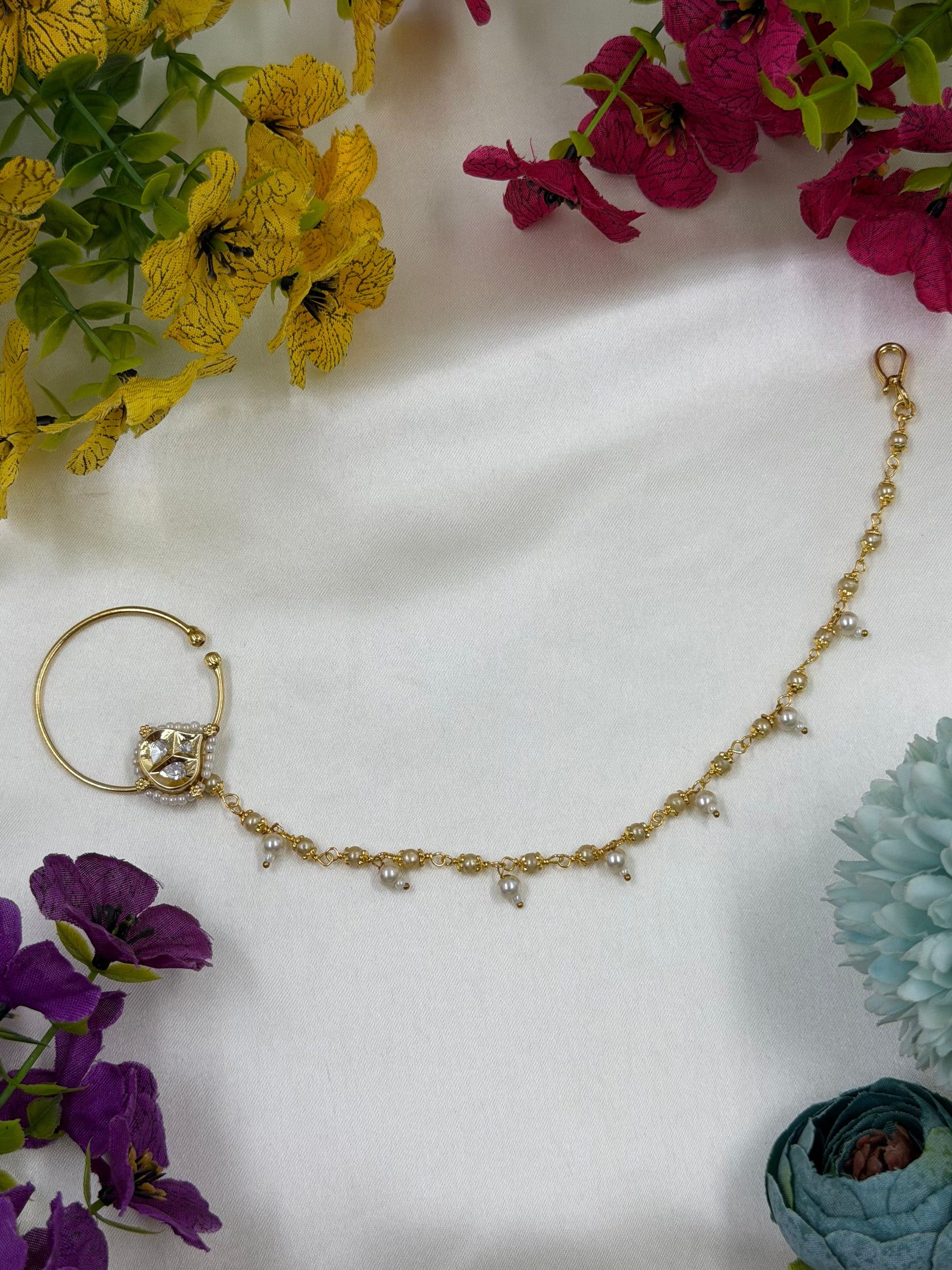 Padma Nose Ring worn styled with traditional outfit