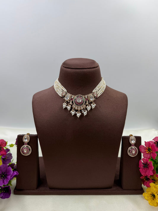 Saina Moissanite Choker Necklace