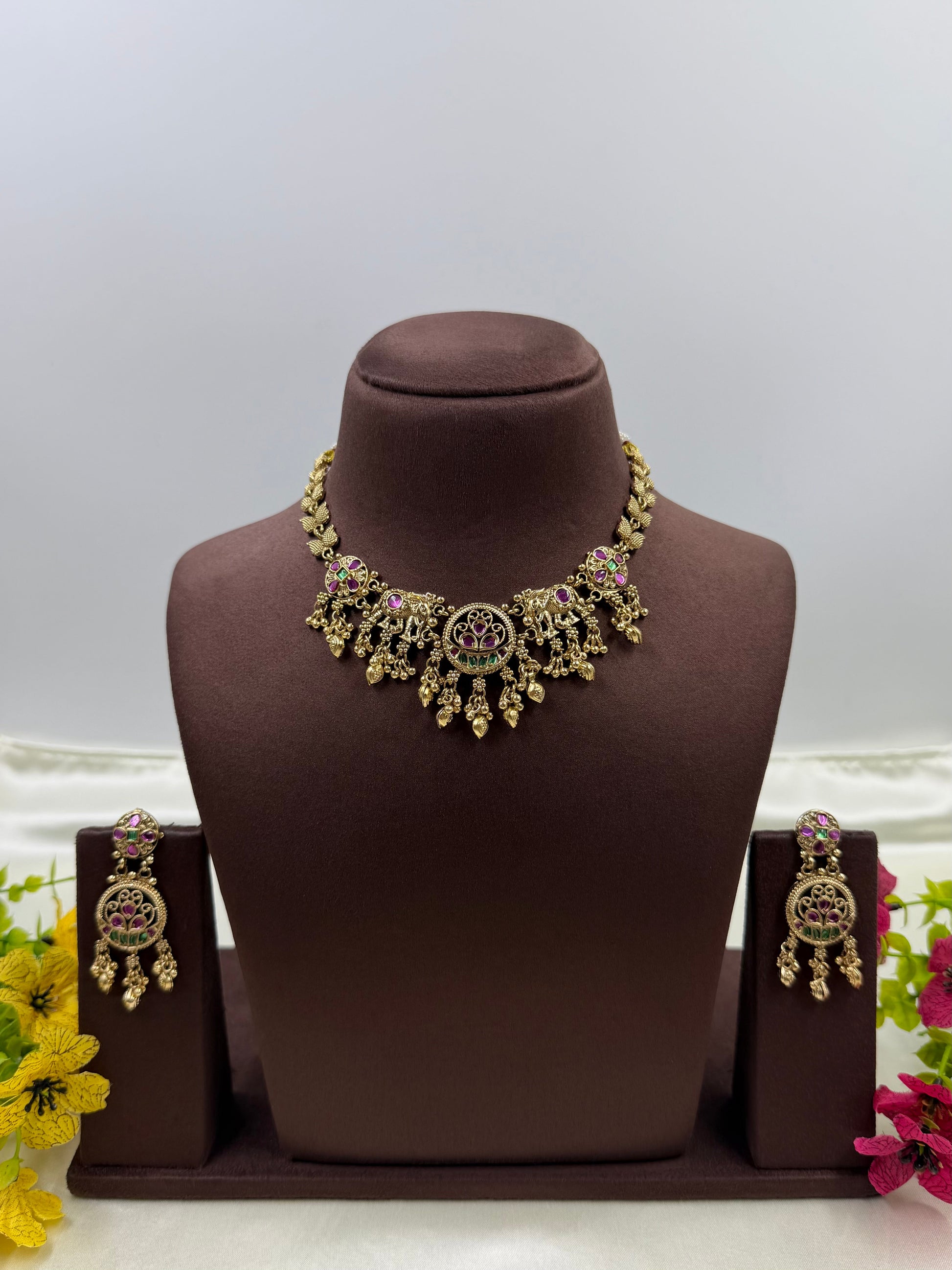Shivani Necklace Set worn styled with traditional outfit