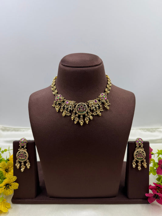 Shivani Necklace Set worn styled with traditional outfit