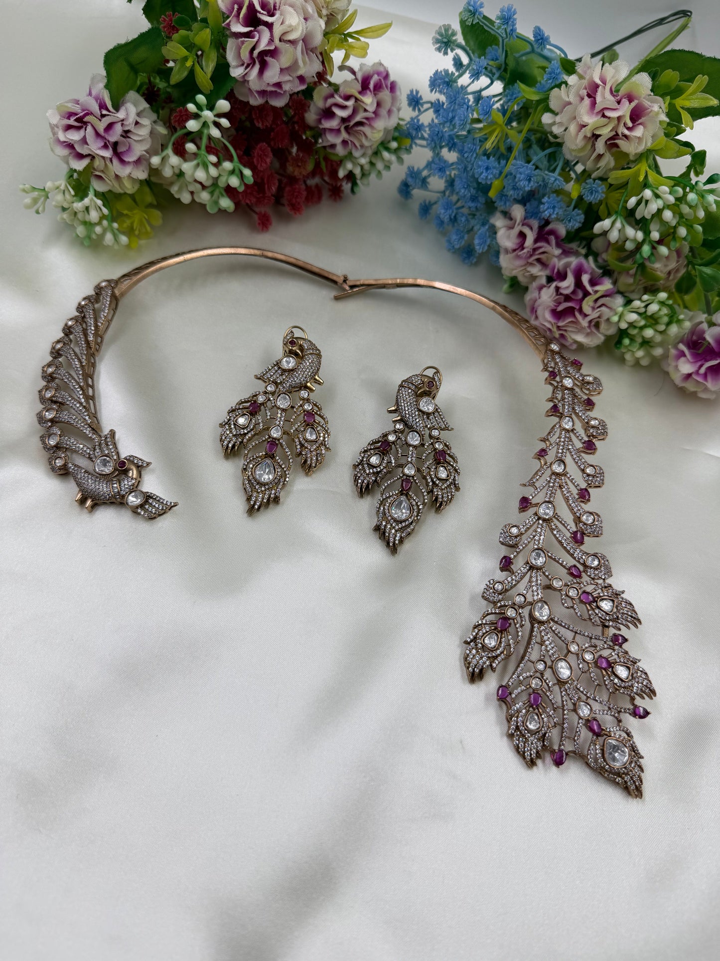 Ayushi Jaipuri Kundan Hasli Set
