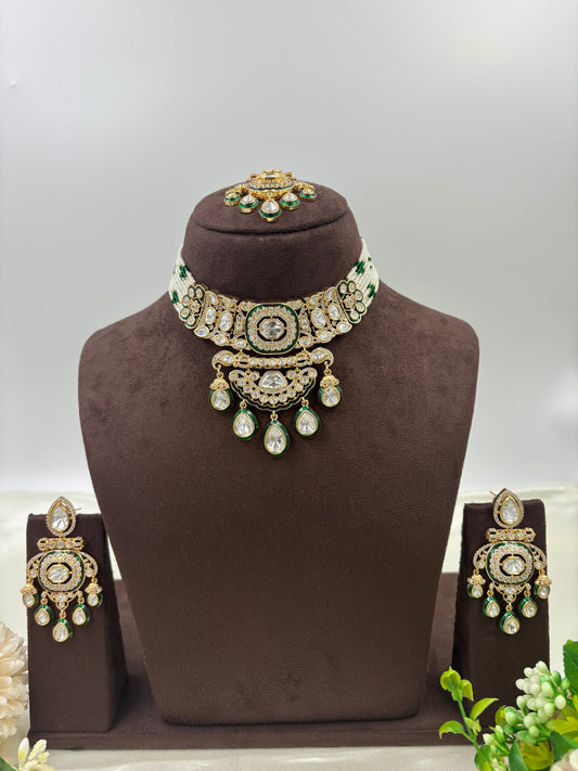 Zareen Jadau Moissanite Kundan Necklace