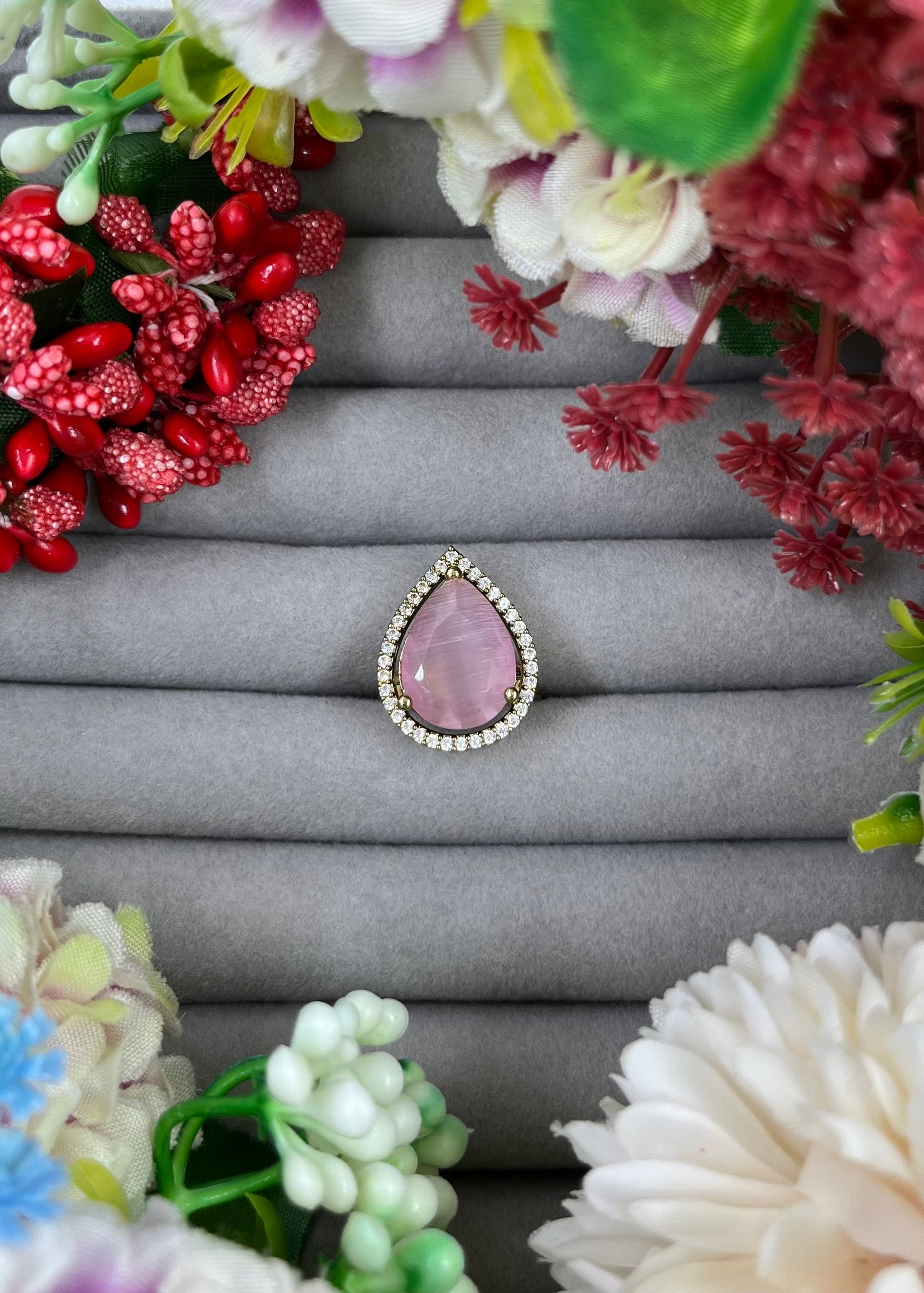 Veda Finger Ring worn styled with traditional outfit