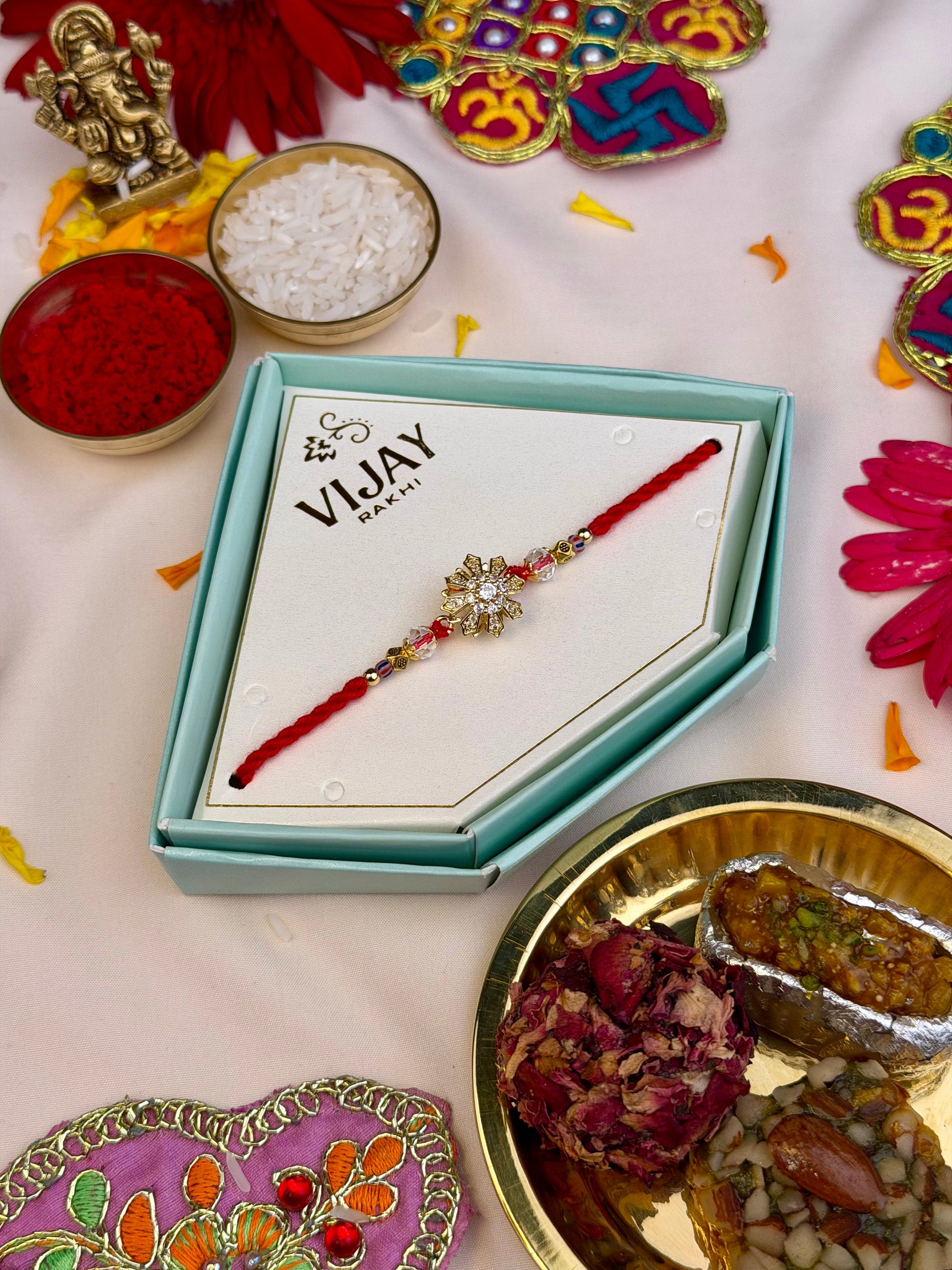 Rakhi detail shot showing intricate work