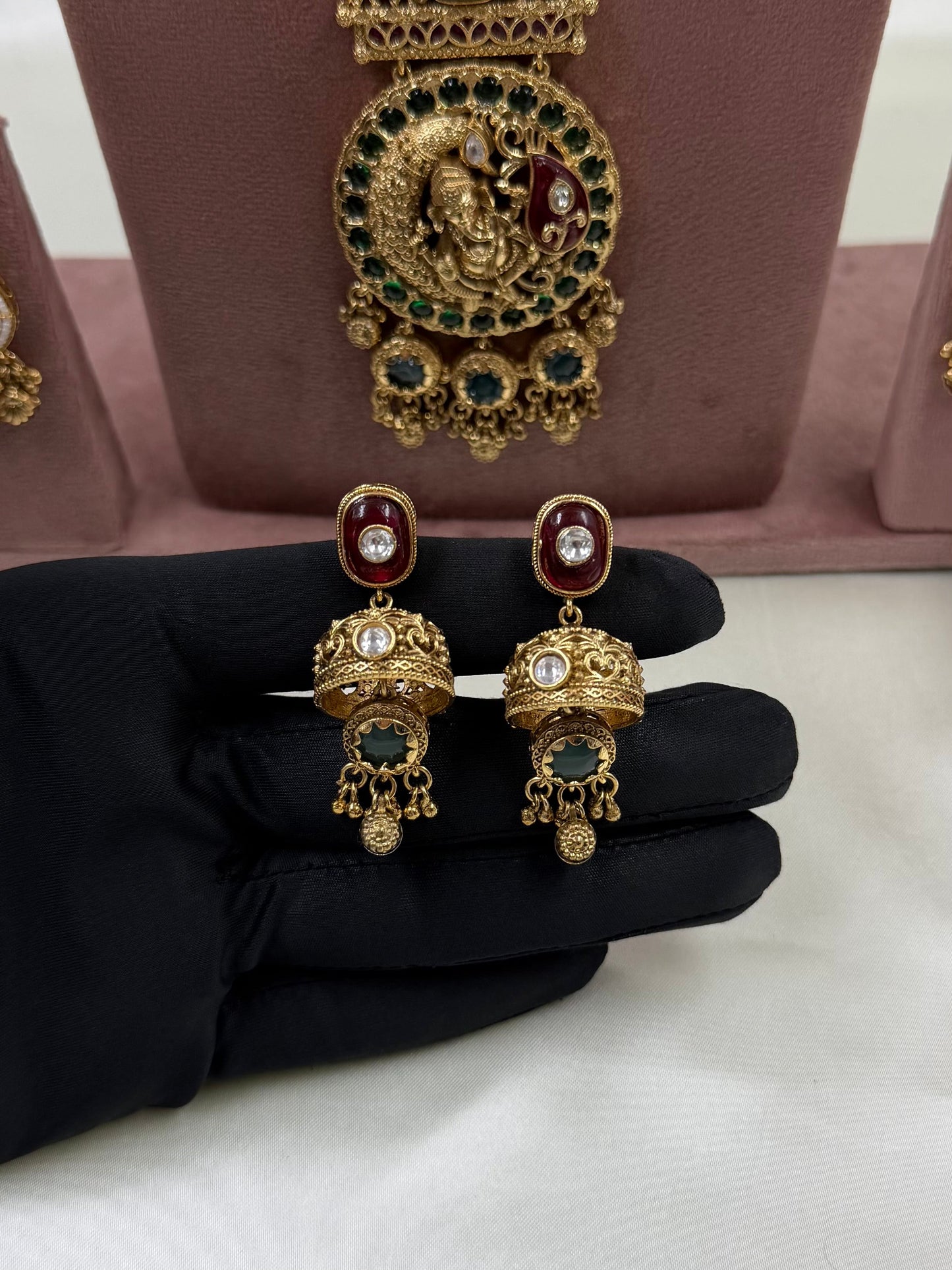 Madhavi Heritage Temple Combo Set