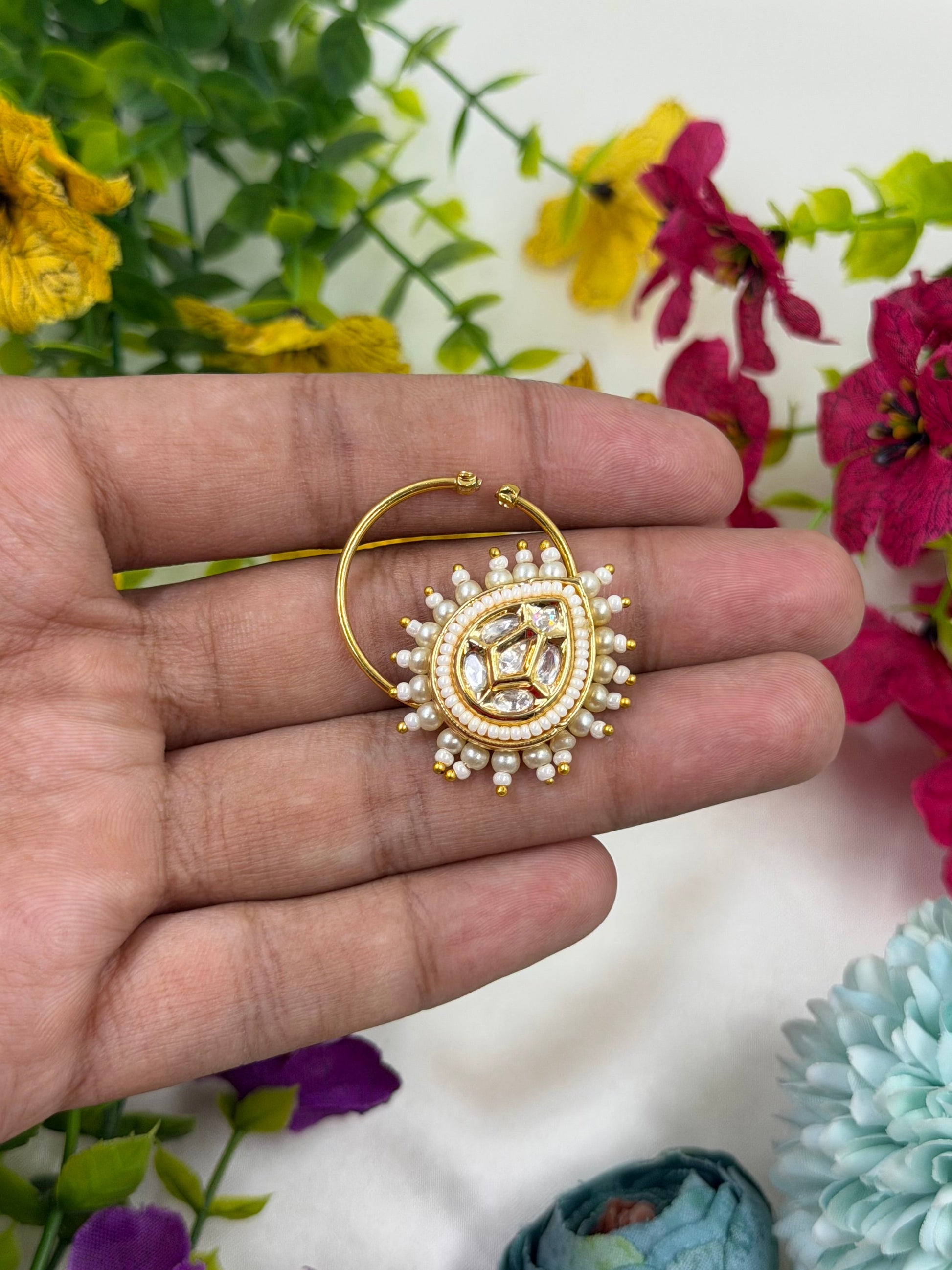 Hina Nose Ring worn styled with traditional outfit