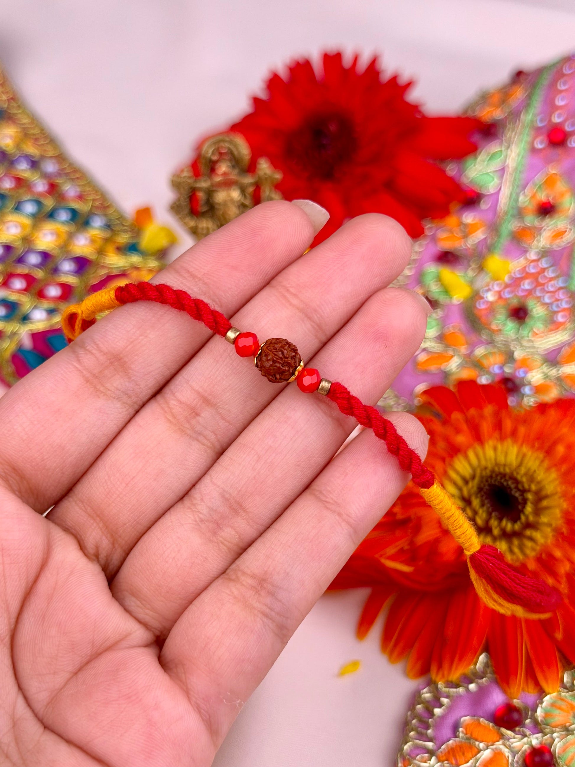 Rakhi worn styled with traditional outfit