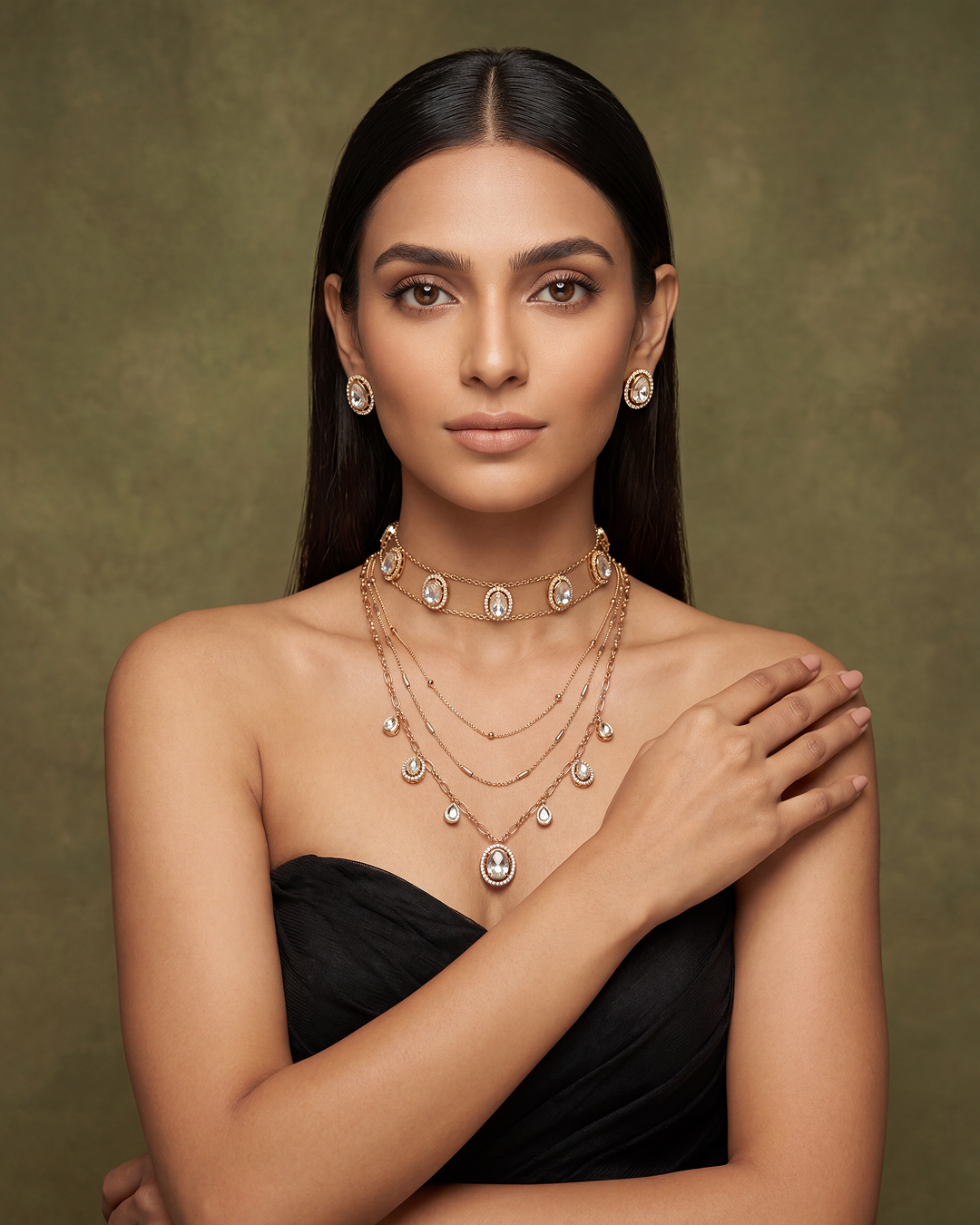 Grace Moissanite Bridal Combo Set close-up view