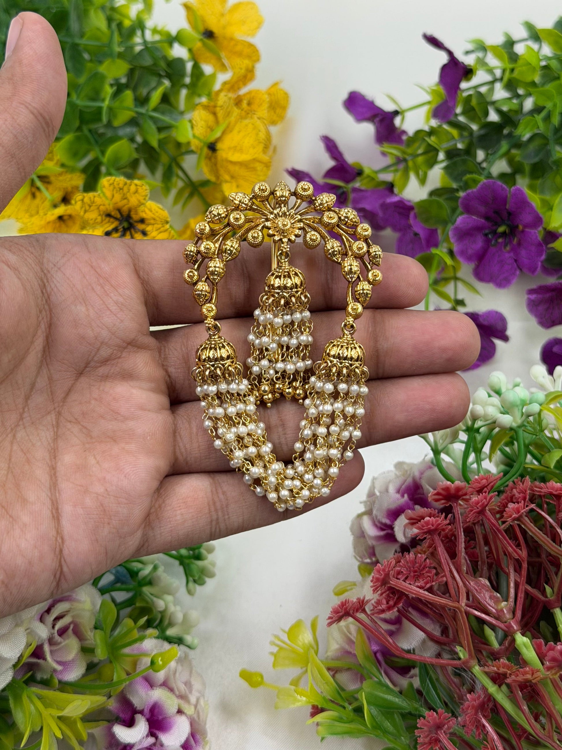 Sarikha Hair Pin worn styled with traditional outfit
