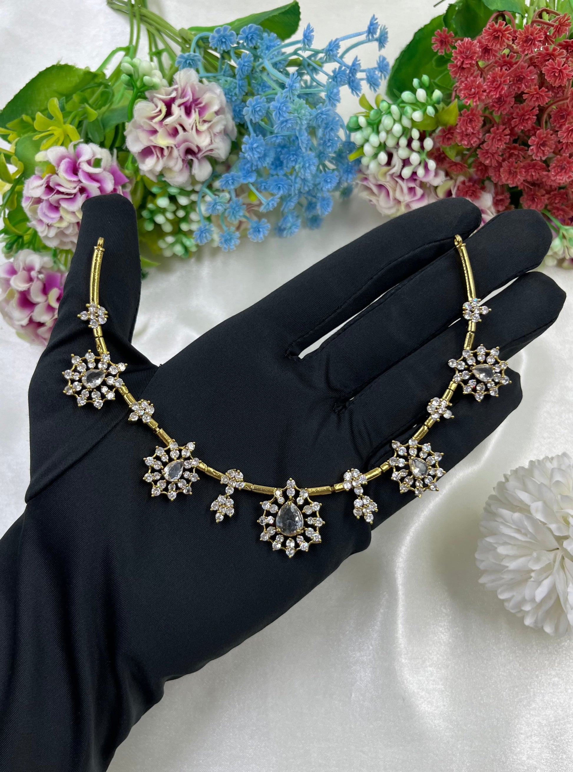 Amara Necklace Set worn styled with traditional outfit