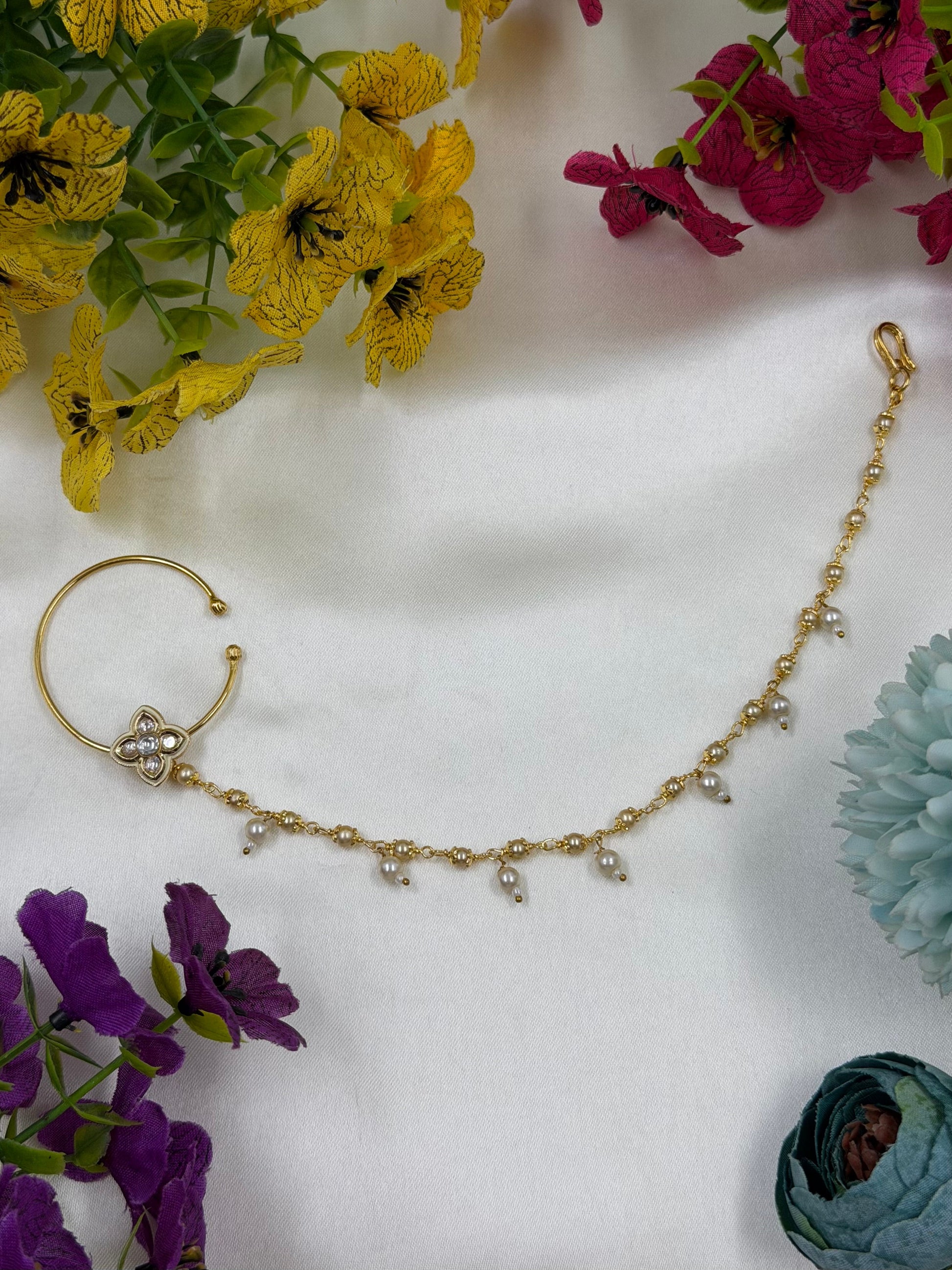 Meena Nose Ring worn styled with traditional outfit