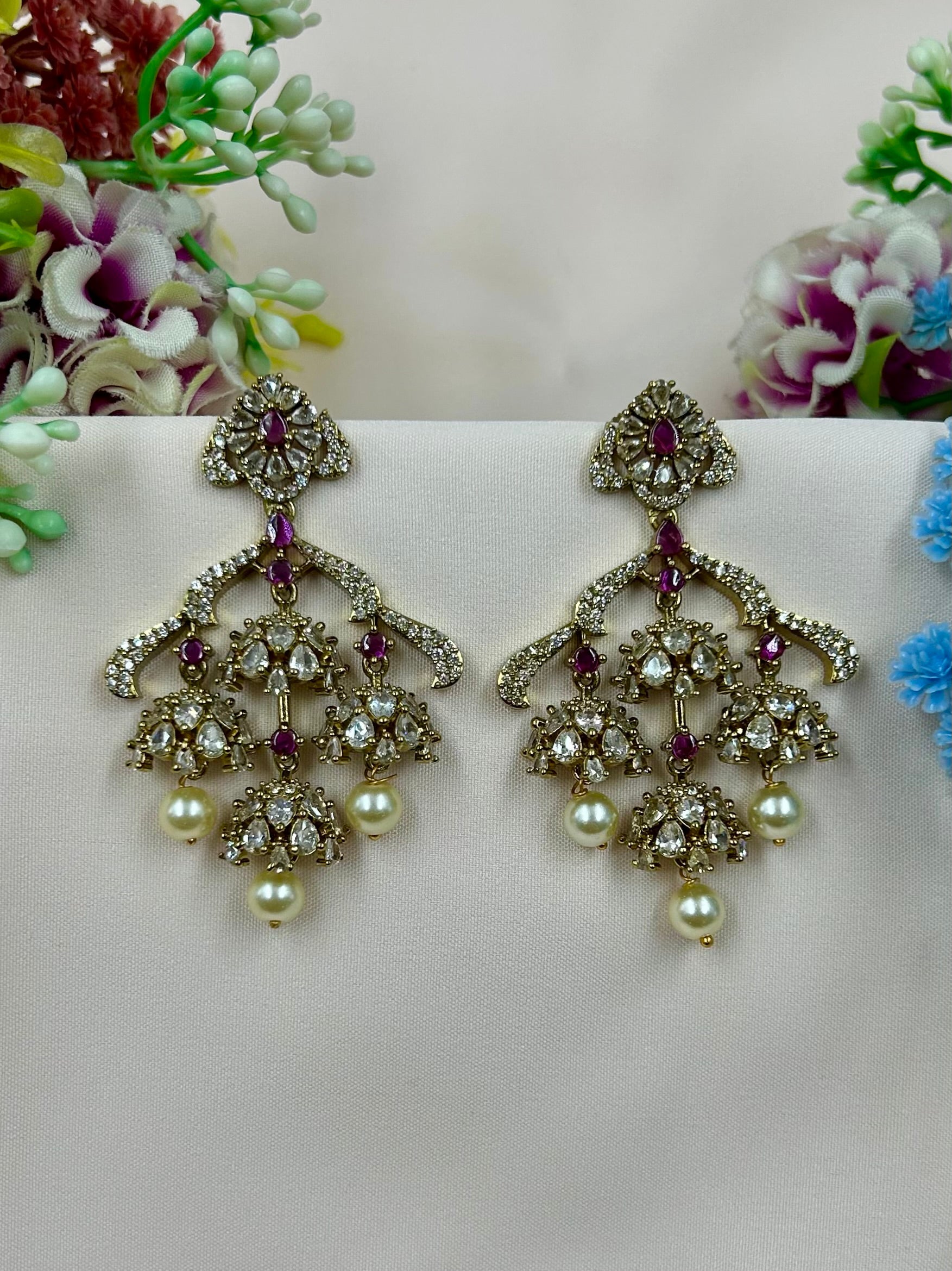 Harshita Earrings full product photo on plain background